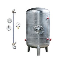 Druckbehälter 100 bis 500L 6 bar senkrecht mit Zubehör verzinkt  Druckkessel  für Hauswasserwerk