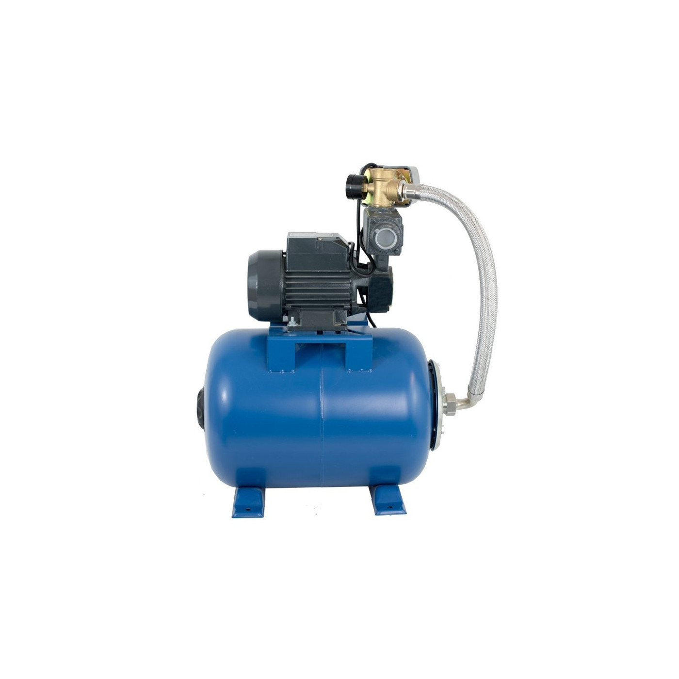Wasserpumpe 1100W 60l/min 24 bis 100L Druckbehälter Gartenpumpe  Hauswasserwerk Set Druckbehälter: 24 L
