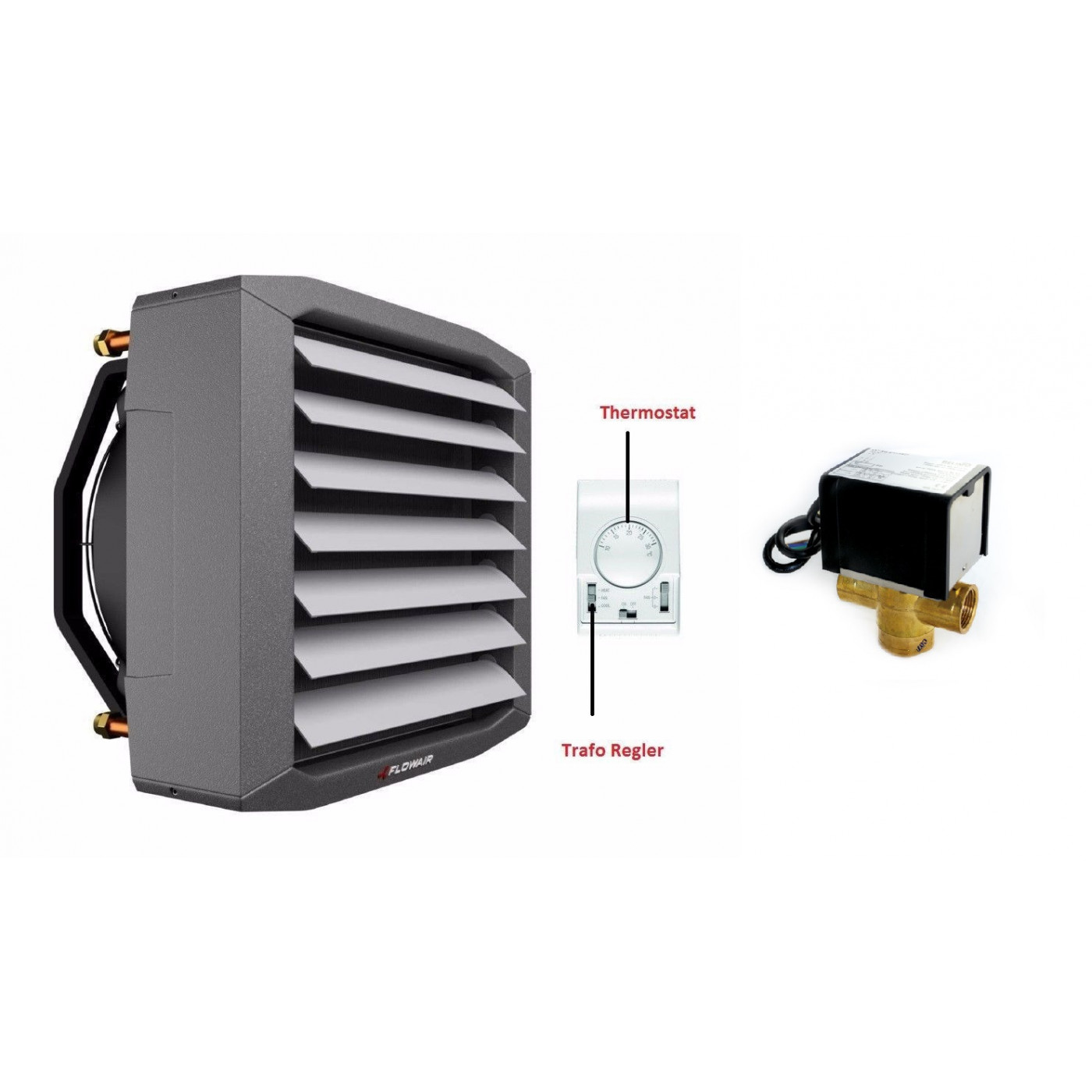 Lufterhitzer 94 kW Thermostat Regler Heizregister Luftheizung Hallenheizung NEU 