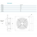 Ventilator Axial Wandventilator 500 mm 6570 m³/h Gitter Abluft Zuluft Gebläse