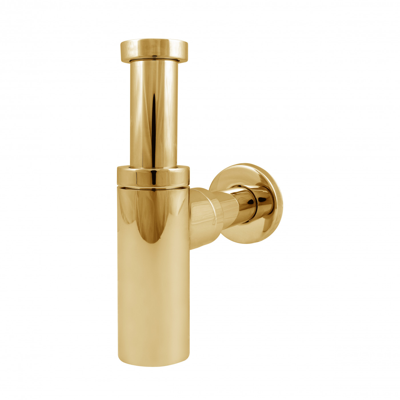 Design Siphon Geruchverschluss für Waschbecken universal Gold Messing